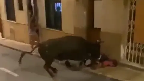 Víctima de un toro