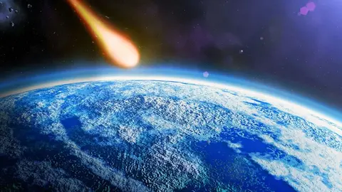 Asteroide acercándose a la tierra