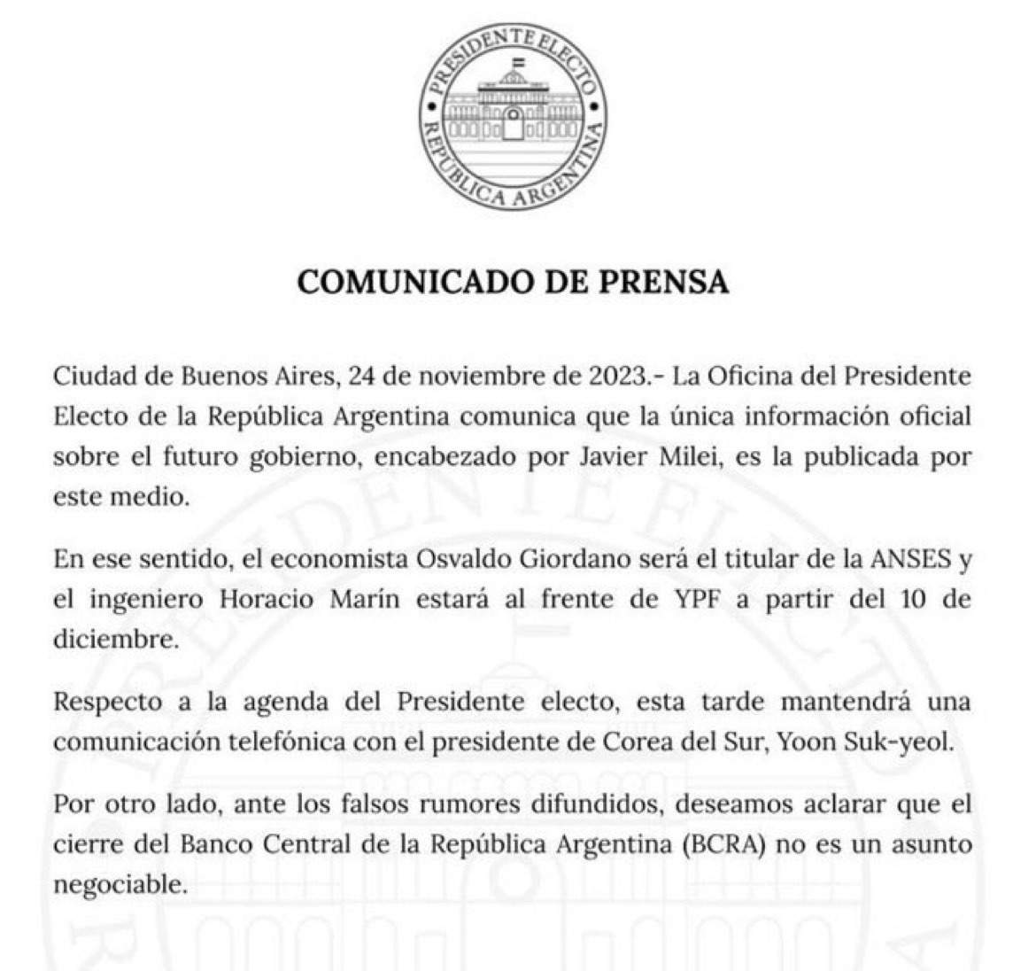Comunicado