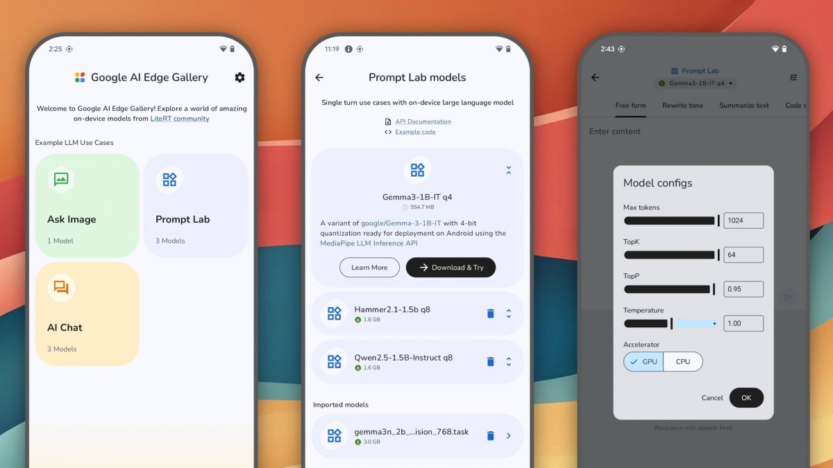 Google lanza AI Edge Gallery para Android y permite ejecutar modelos de IA sin conexión