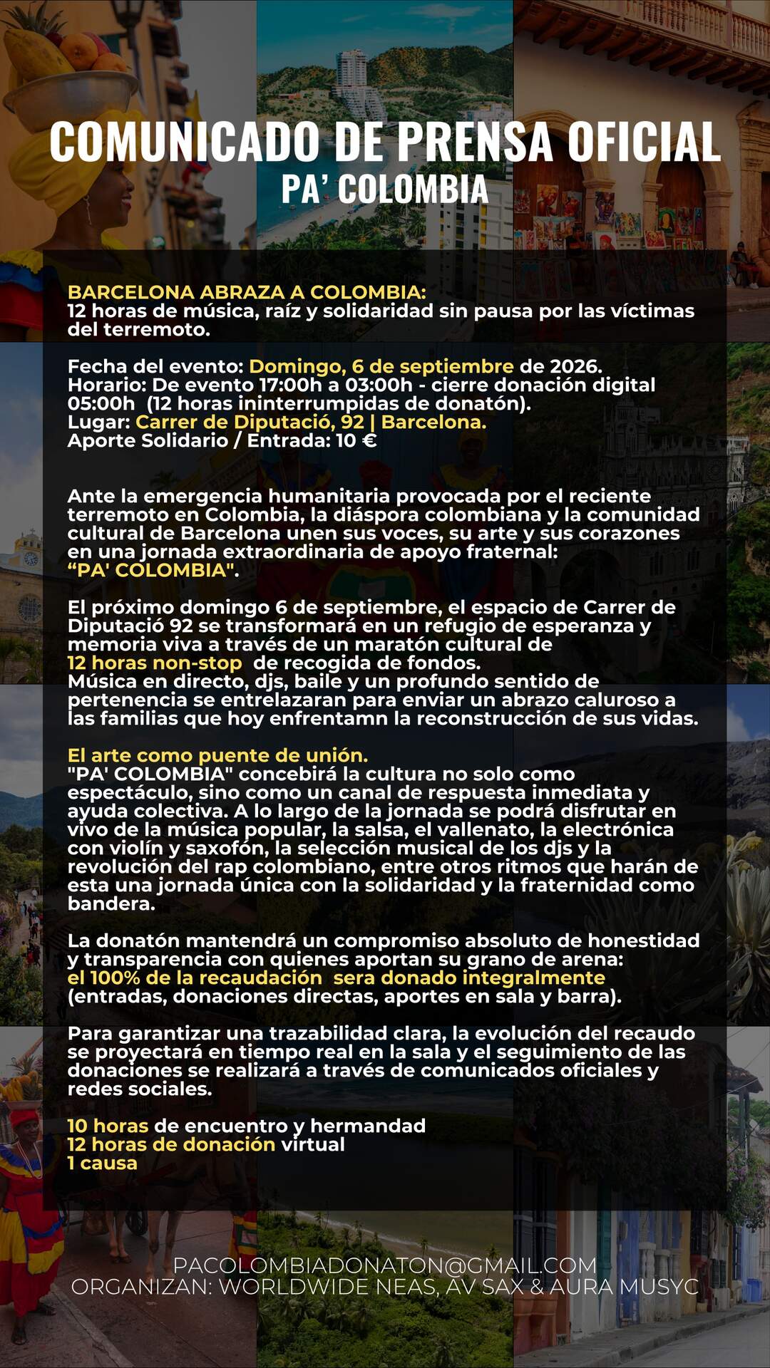 Comunicado de prensa oficial - Pa´ Colombia